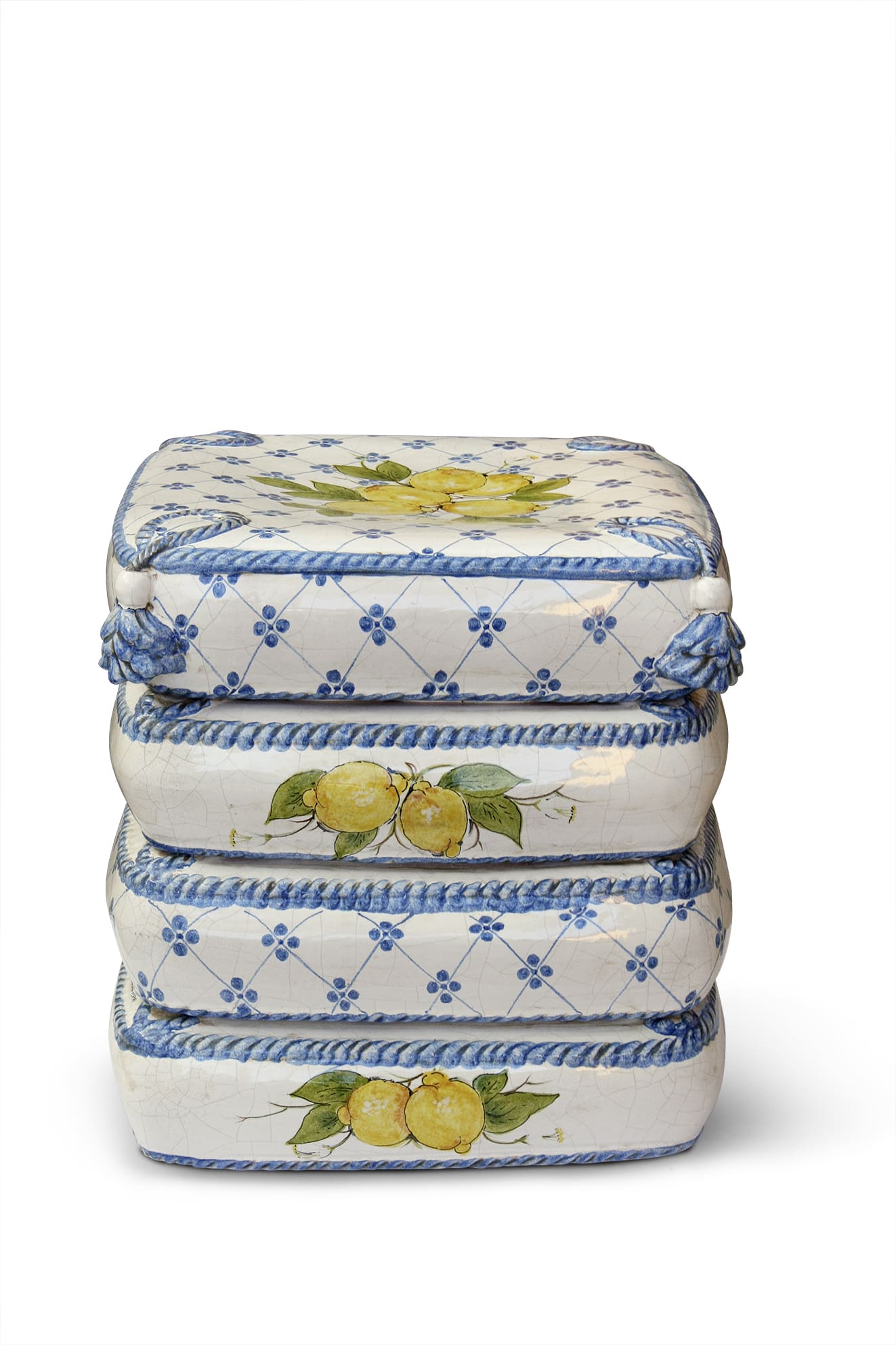 sedili - sedili a 4 cuscini decoro mediterraneo H.44 L.42